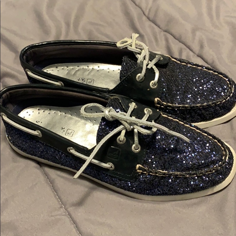 Glitter Navy Sperry Top-Sider